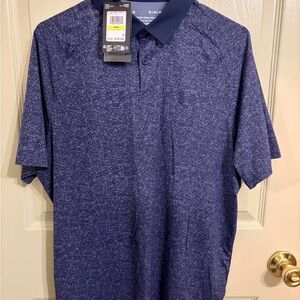 Under Armour Men’s Navy Heather Polo Performance Shirt